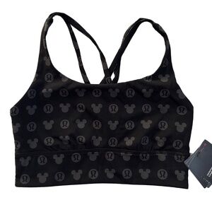 NWT Disney x Lululemon Energy Longline Bra Med Support B–D Cups - Black - 6